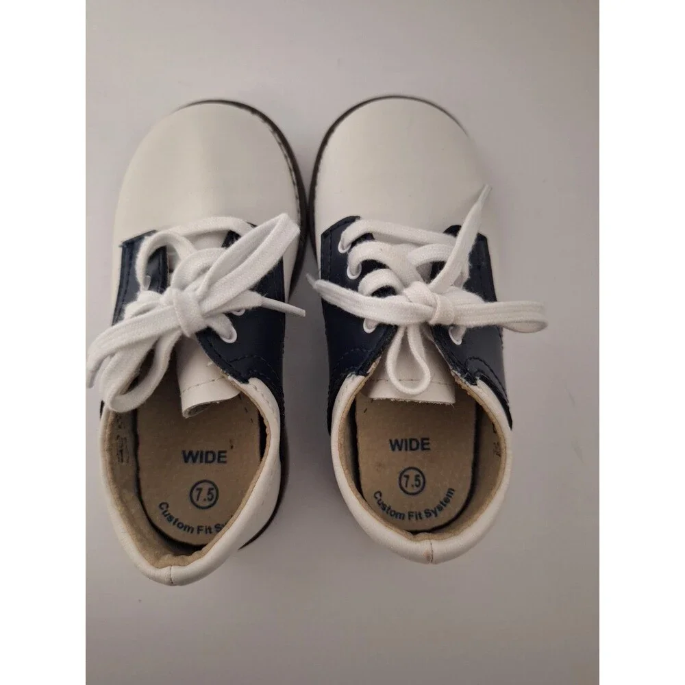 Footmates Cheer Saddle Oxford Size 7.5 Child Black & White Dress School Uniform